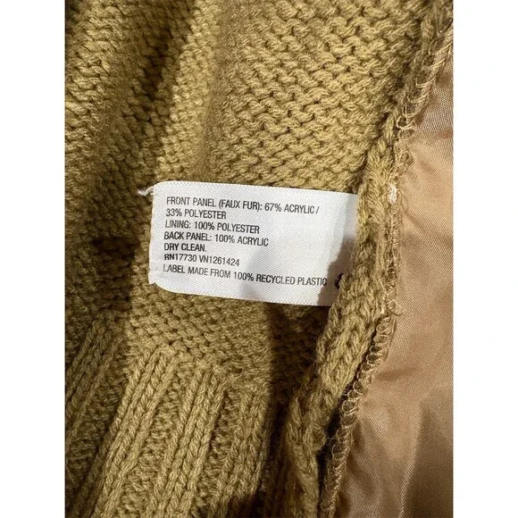 Xhilaration Sweater Vest Womens Size M Brown Faux Fur Open Front Knit - Picture 7 of 8